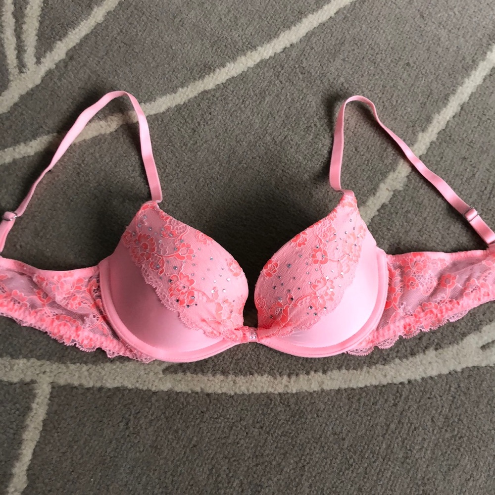 Coral pink push up bra VS